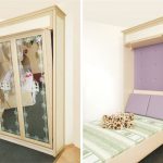 folding bed built into the wardrobe interior photo