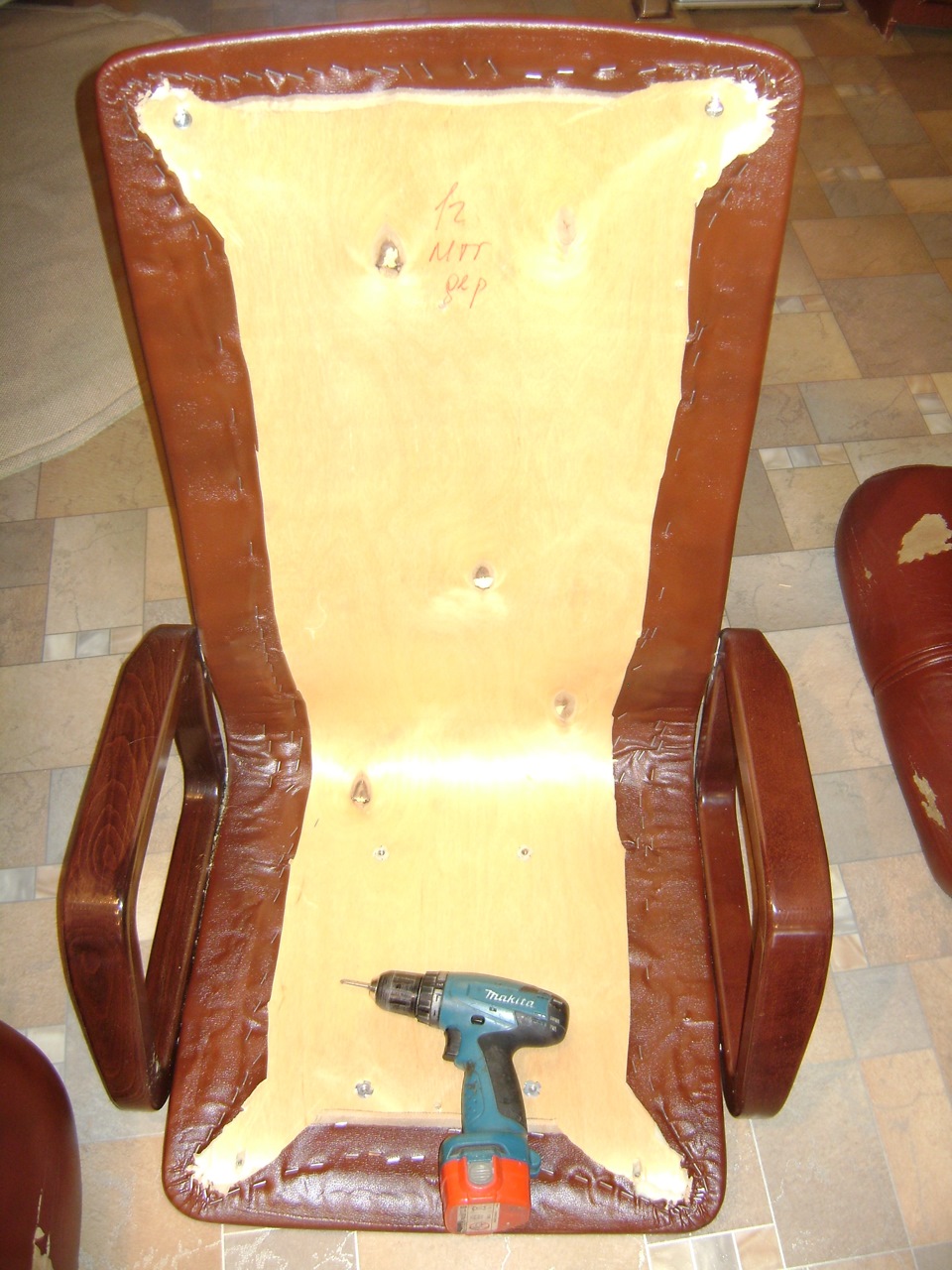 removing the old chair upholstery