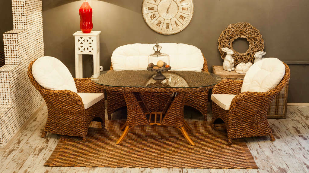 wicker furniture for a bath