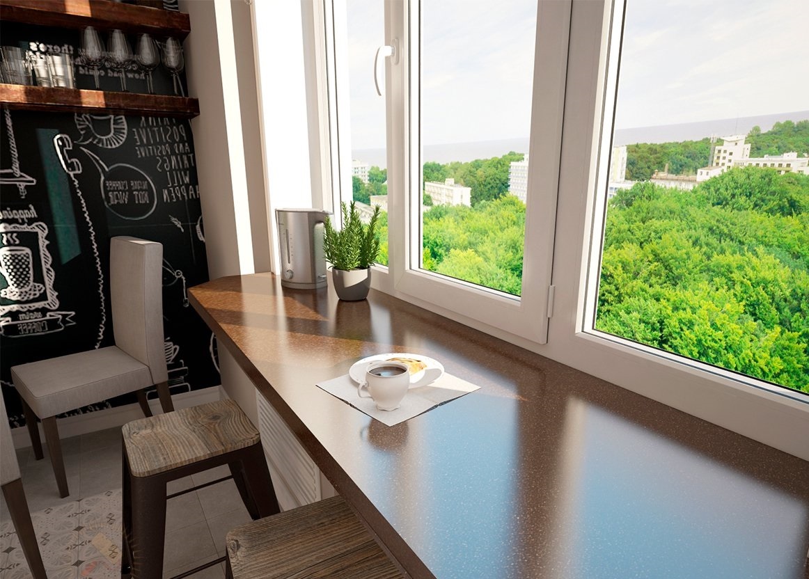 coin repas sur le rebord de la fenêtre