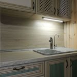 lighting for headset above the sink