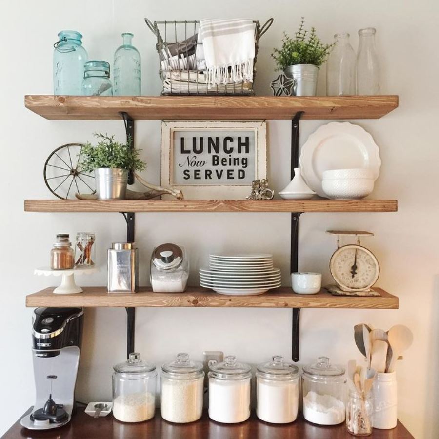 shelves for kitchen photos