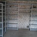 shelves and racks in the garage