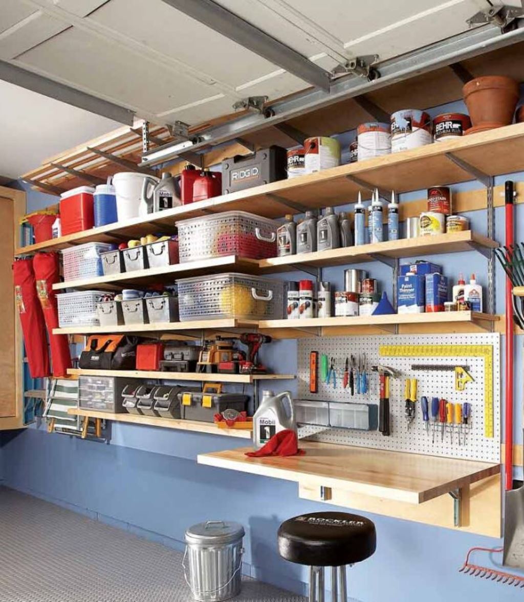 shelves in the garage