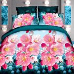 bed linen with flowers