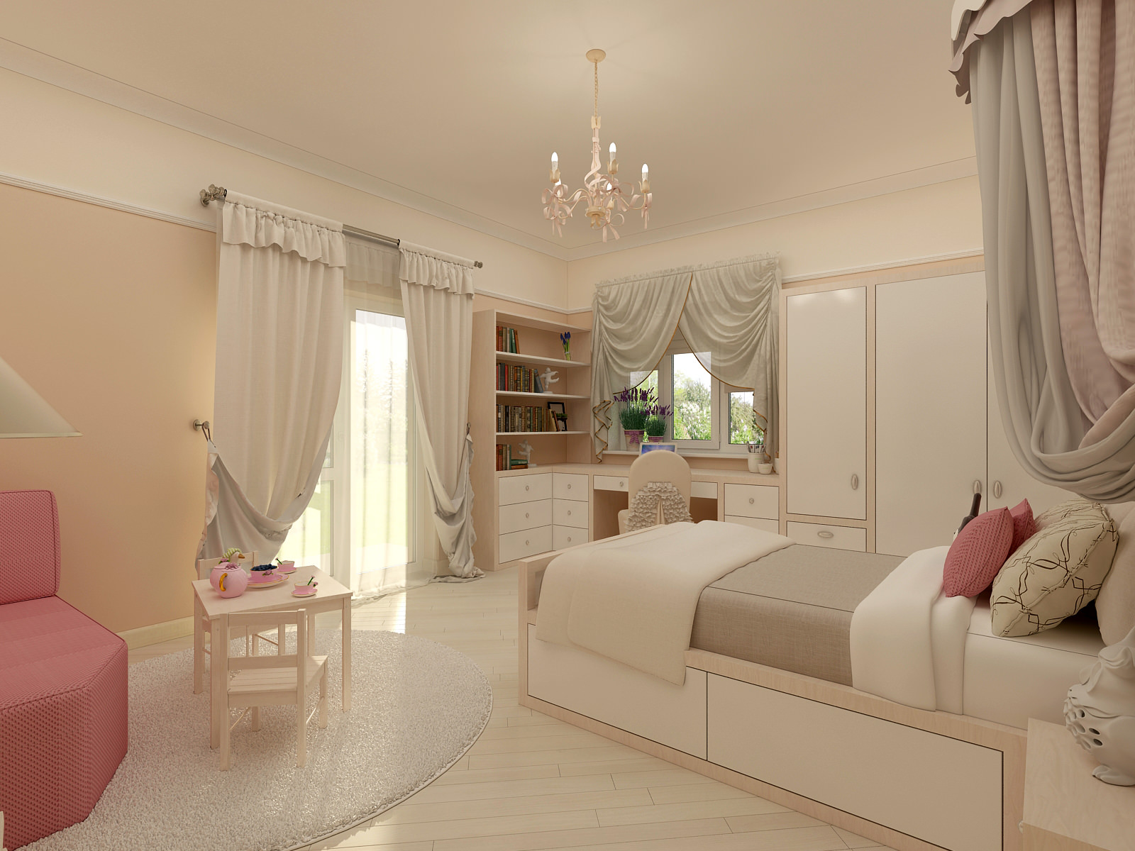 Beige room for a young lady