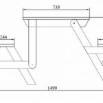 an example of a drawing of a transforming table with benches