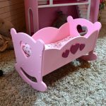 pink plywood bed for doll