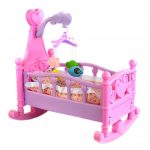 color doll bed with rattles