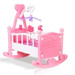 pink doll rocking bed