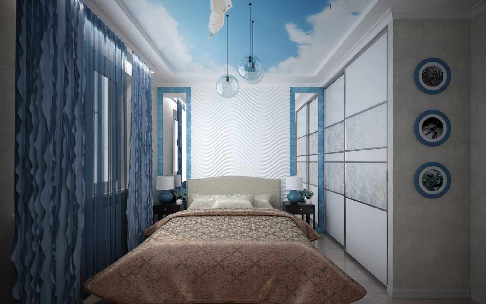 bedroom 12 sq m unusual design