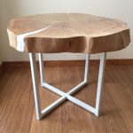 high table with saw cut