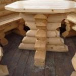 table in the gazebo from log cabins