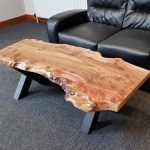 rectangular table with saw cut