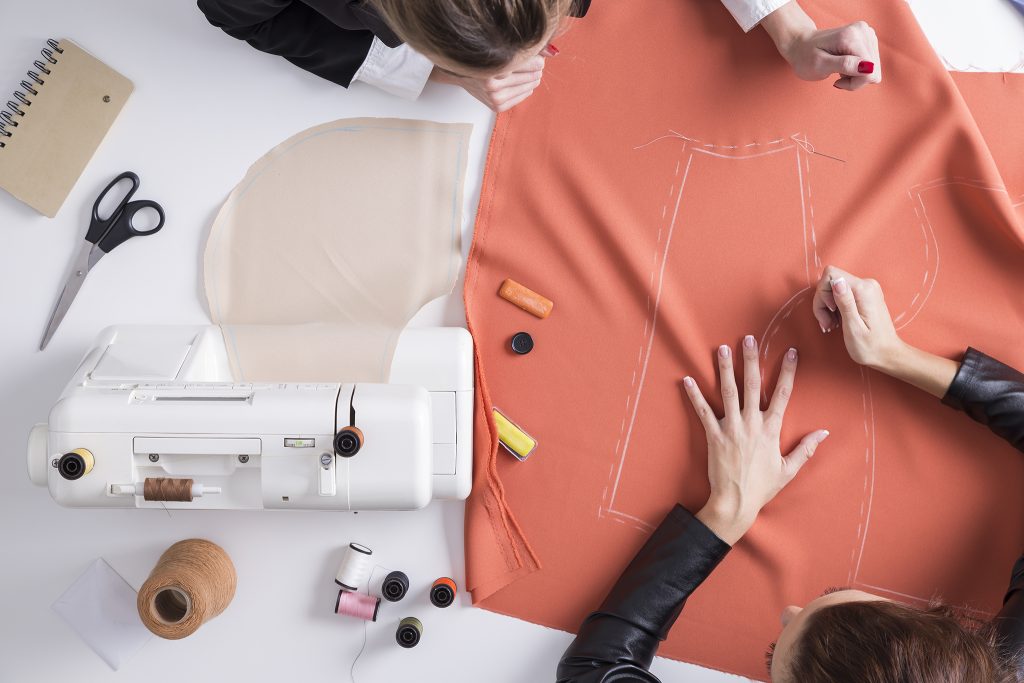 tailoring and sewing at a comfortable table