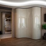 sliding wardrobe of radius type