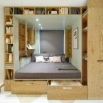 bed with wardrobes