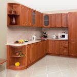 corner wood grain kitchen furniture