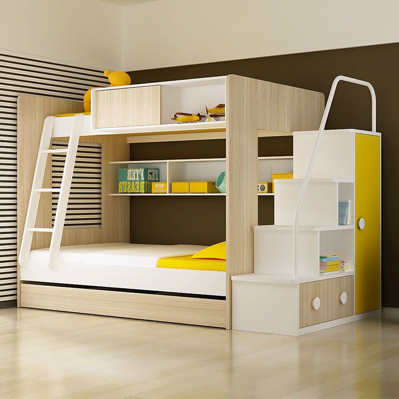 white bunk bed