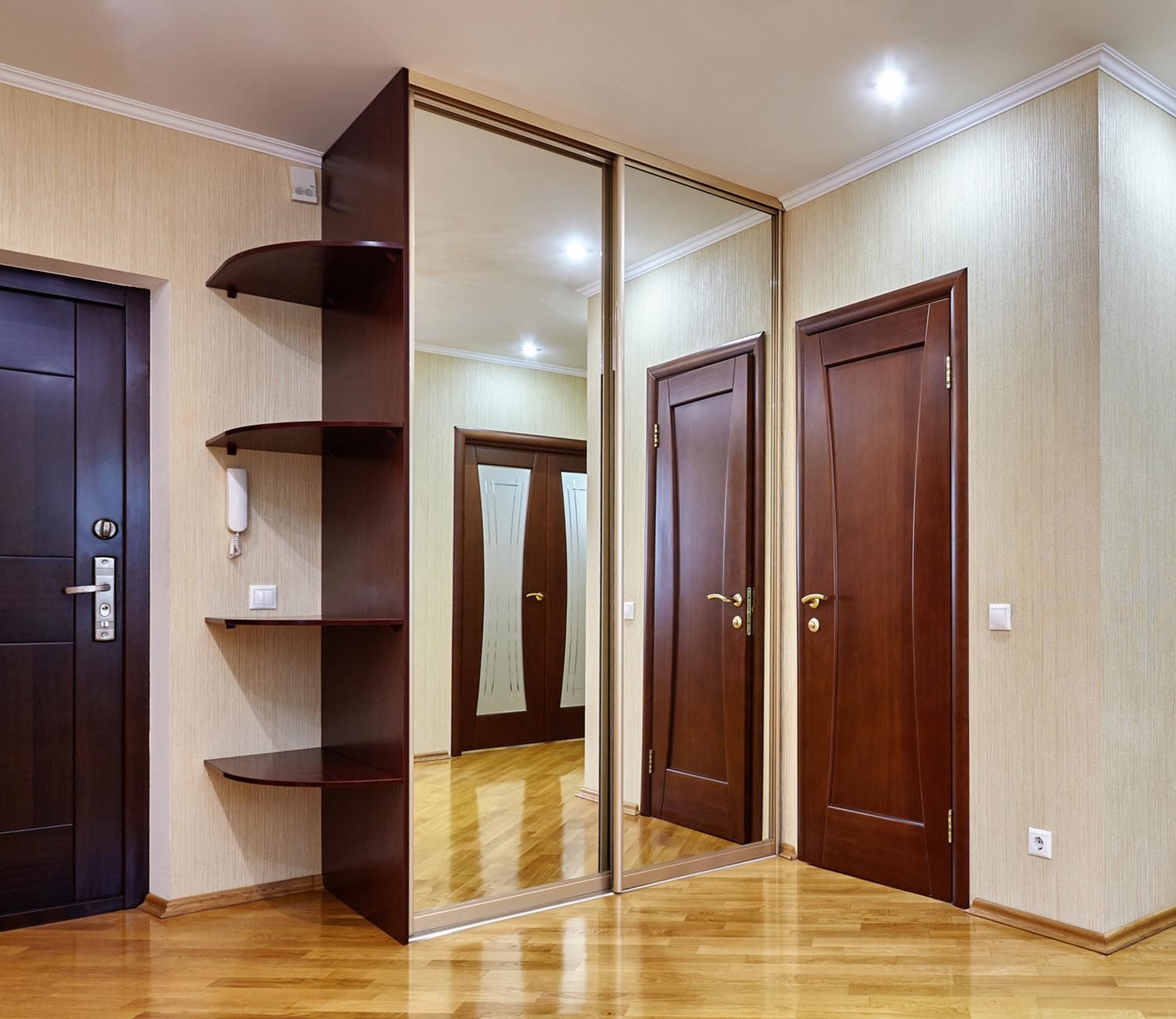 semi-built-in wardrobe