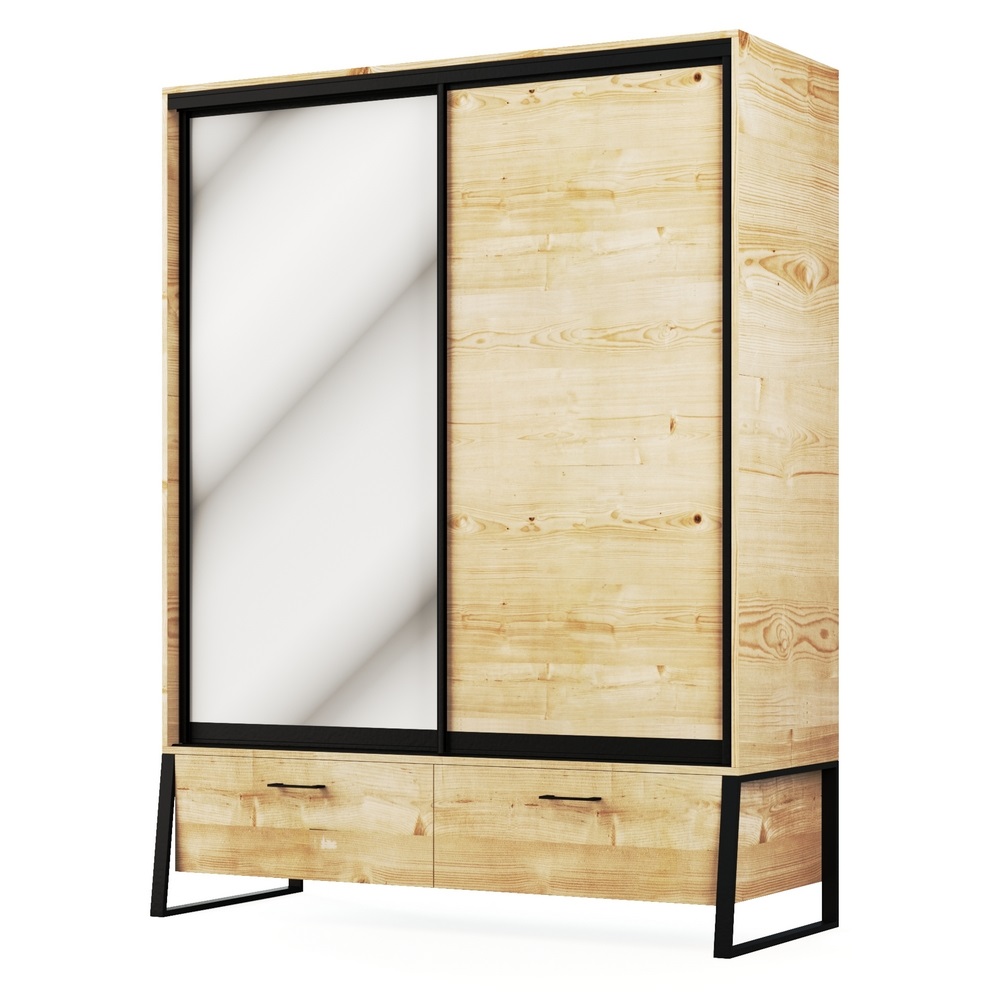 wardrobe made of natural wood