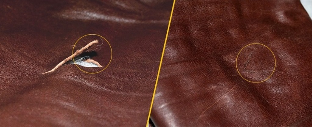 repair of a leather jacket with glue