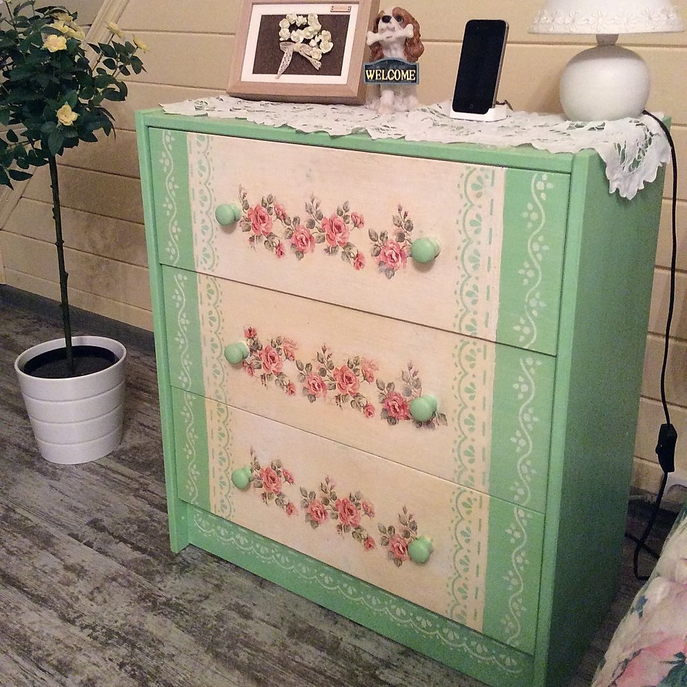 floral print on the dresser