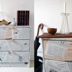 decoupage chest of drawers with newspapers