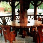 round beautiful table in the gazebo