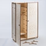 plywood cabinet white with brown