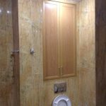 plywood cabinet in the toilet