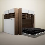 wardrobe bed brown and white