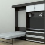 wardrobe with bed and place for TV