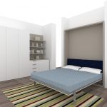 narrow wardrobe with built-in bed