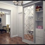 sliding wardrobe with facet mirror photo decor