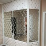 sliding wardrobe with facet mirror ideas interior