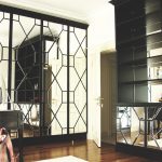 sliding wardrobe with facet mirror photo decoration