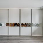 sliding wardrobe with facet mirror photo ideas