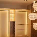 sliding wardrobe with lighting design ideas