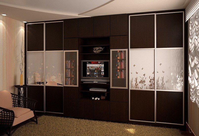 wardrobe with tv design photo