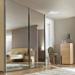 sliding wardrobe in the interior decoration photo