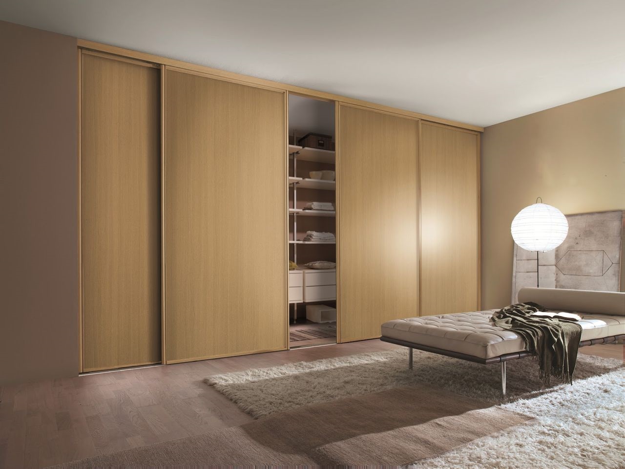 built-in wardrobe in the bedroom