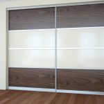 built-in wardrobe, white with wood