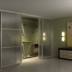 built-in wardrobe made of frosted glass