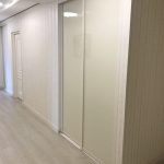 built-in wardrobe with white door