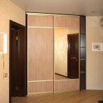 built-in wardrobe with semi-mirror