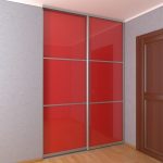 built-in wardrobe red