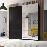 black wardrobe with mirror