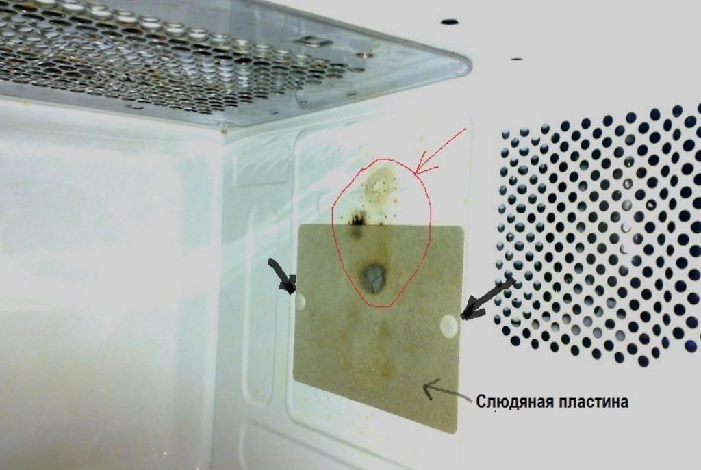 mica brûlé au micro-ondes