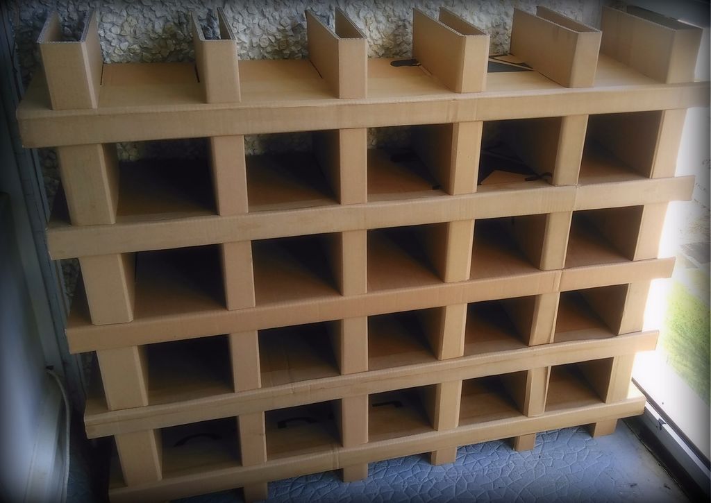 corrugated cardboard shelving